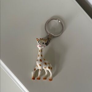 Sophie Giraffe Keychain - White and Brown